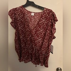 XL Red floral blouse from Nordstrom Rack new with tags.